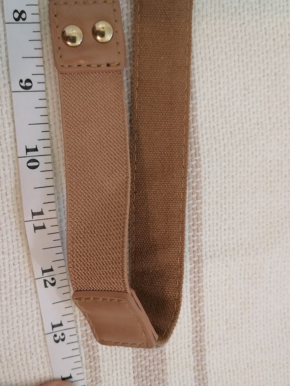 Stretch Elastic Sweater Belt with Metallic Accent - Beige - Picture 4 of 6